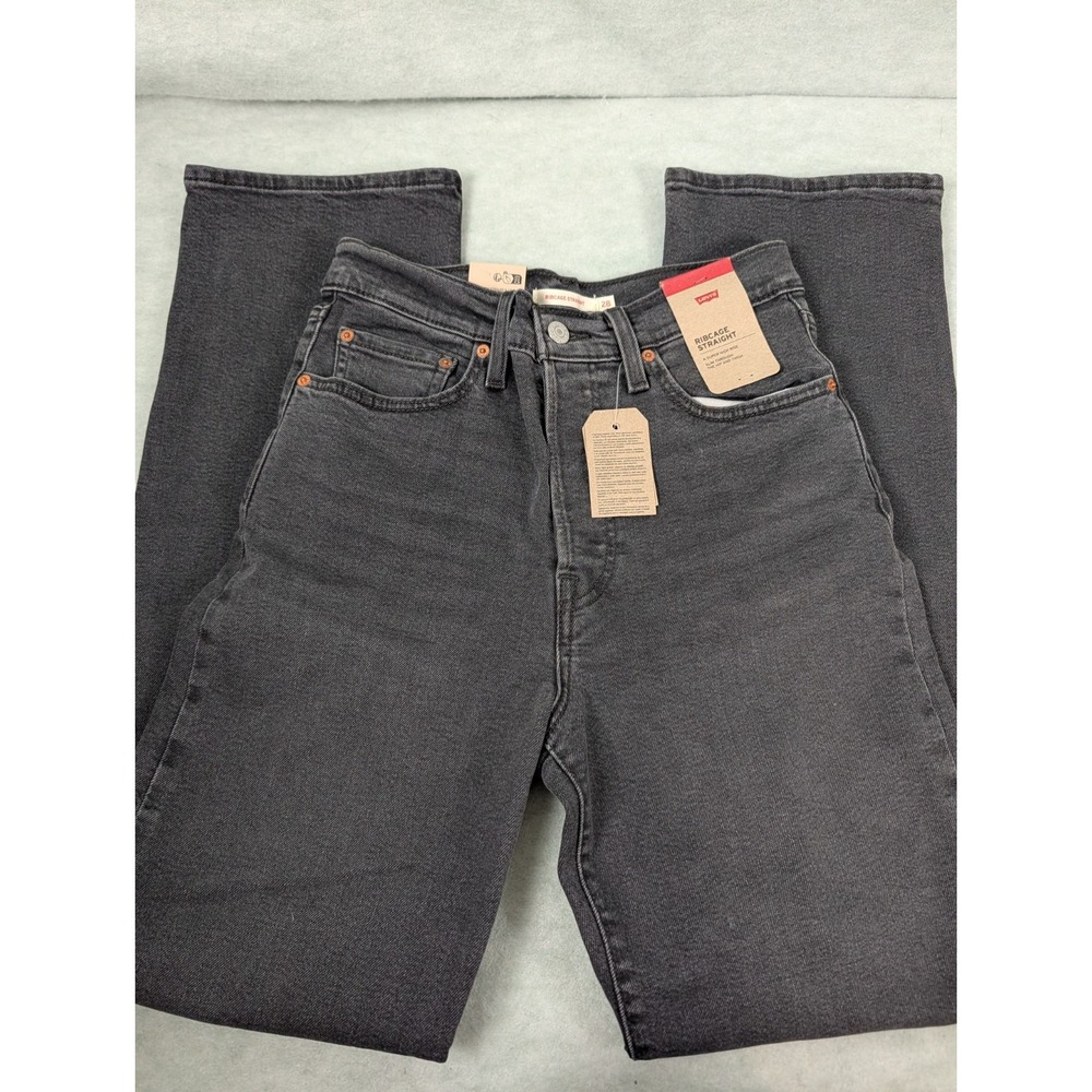 Levi's Women's 28 Ribcage Straight Black Jeans 28x32 NWT